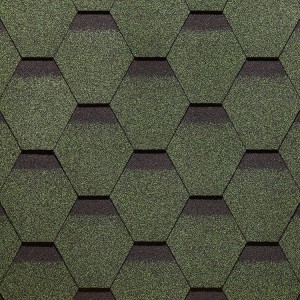 Гибкая черепица Docke коллекция Шестигранник зеленый, м2